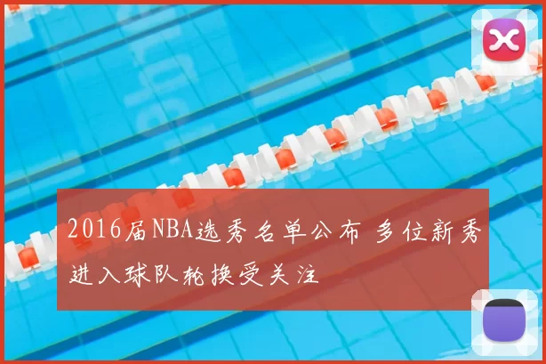 2016届NBA选秀名单公布 多位新秀进入球队轮换受关注